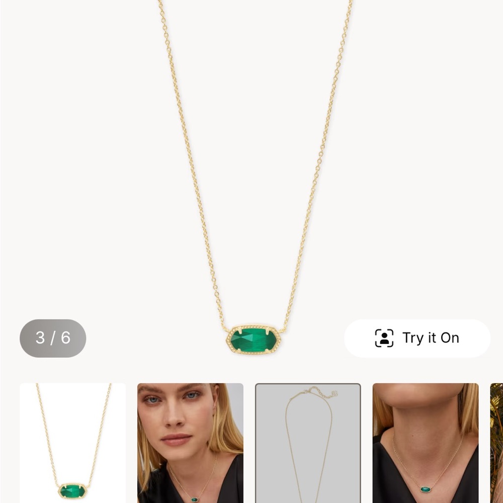 Kendra Scott Elegant Gold and Green Pendant Necklace